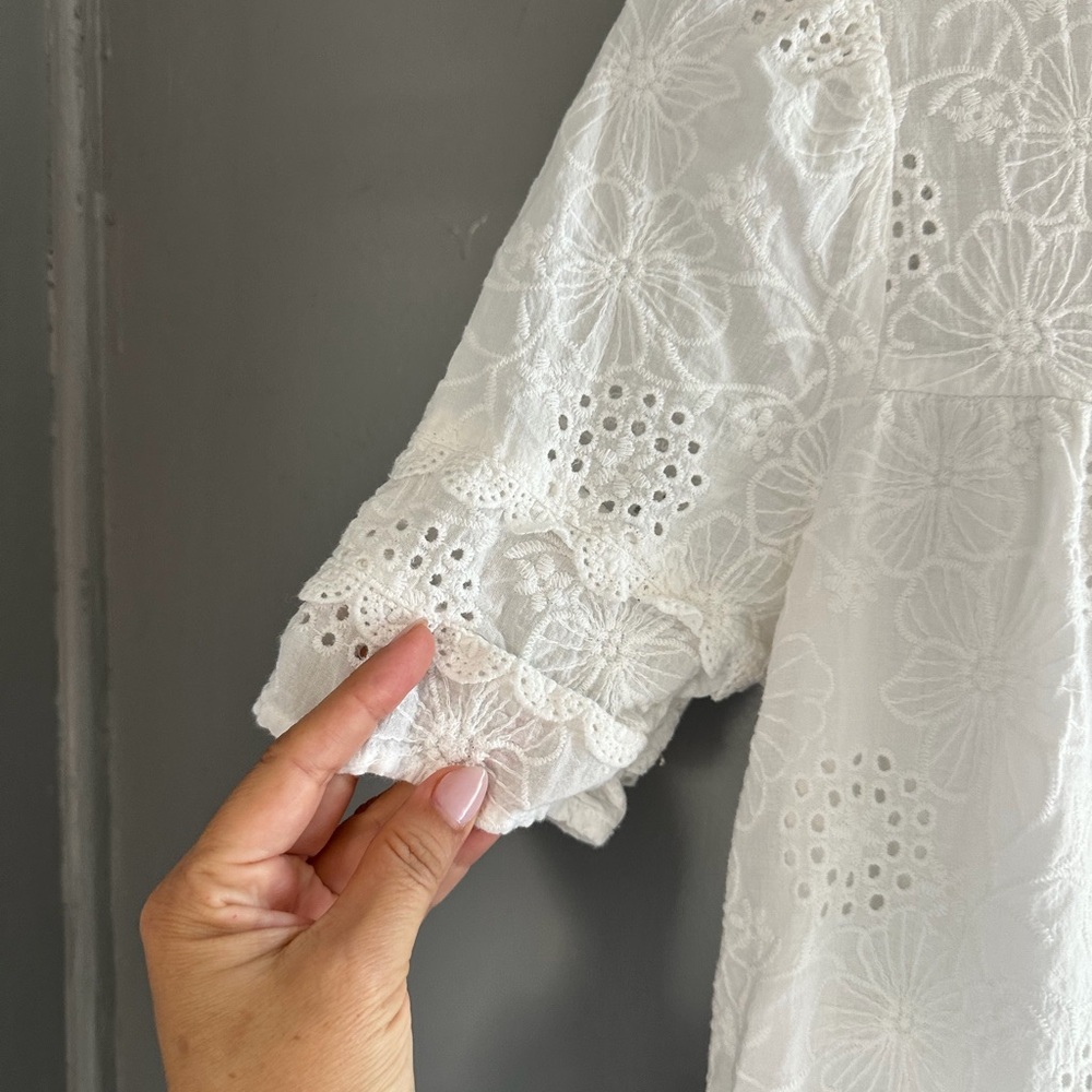 Chic Ivory Lace Midi Dress - Picture 3 of 7